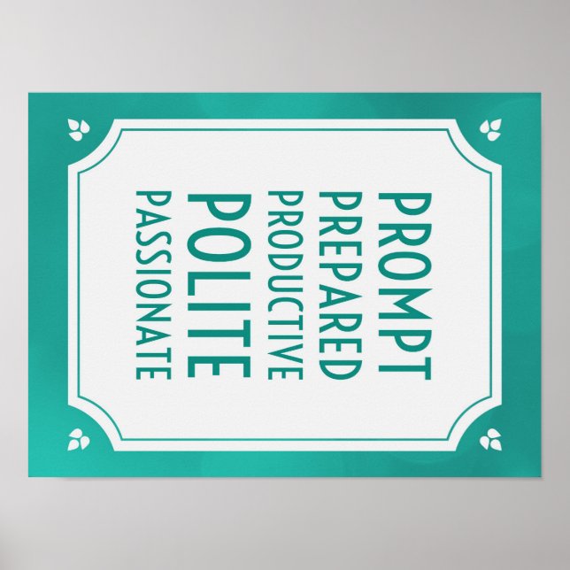 Póster Poster de reglas de aula (Frente)