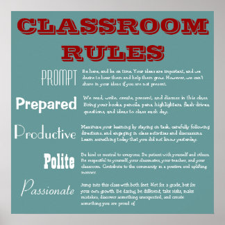 Póster poster de Reglas de Aula de las 17:00