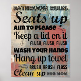 Póster Poster de reglas de baño | Enhorabuena a mamá 8x10