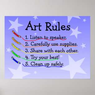 Póster Poster de reglas de clase artística