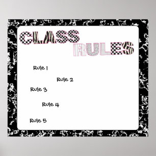 Póster Poster de reglas de clase de bloc de notas de comp