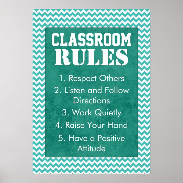 Póster Poster de reglas de clase de Chevron (Frente)