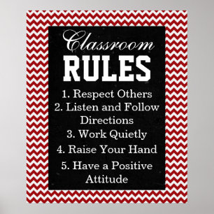 Póster Poster de reglas de clase de Chevron