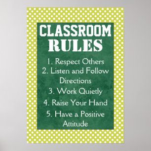 Póster Poster de reglas de clase de los puntos de Polka