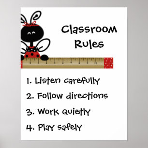 Póster Poster de reglas de clase del profesor