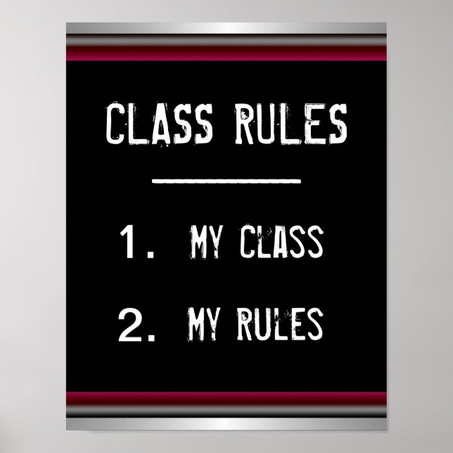 Póster Poster de reglas de clase divertida (Frente)