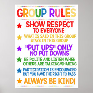 Póster Poster de reglas de grupo de asesoramiento