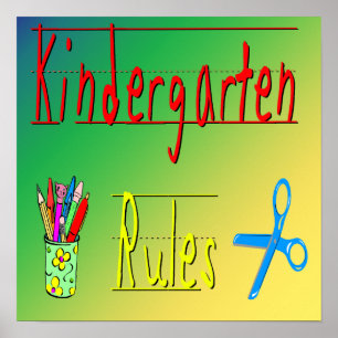 Póster Poster de reglas de jardín de infancia