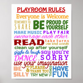 Póster Poster de reglas de la sala de juegos