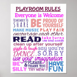 Póster Poster de reglas de la sala de juegos
