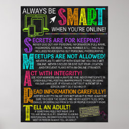 Póster Poster de reglas de laboratorio de computadoras