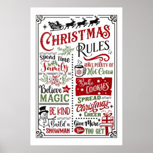 Póster poster de reglas de navidades