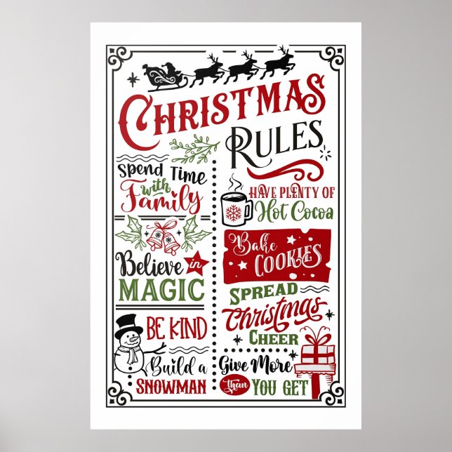 Póster poster de reglas de navidades (Frente)
