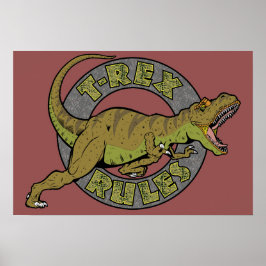 Póster poster de reglas t-Rex