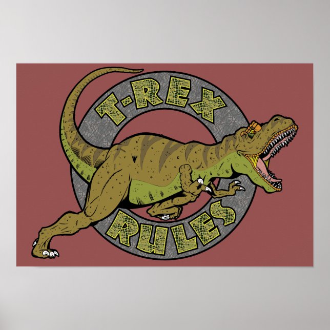 Póster poster de reglas t-Rex (Frente)