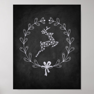Póster Poster de Reindeer Chalkboard