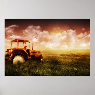 Póster poster de relleno del tractor