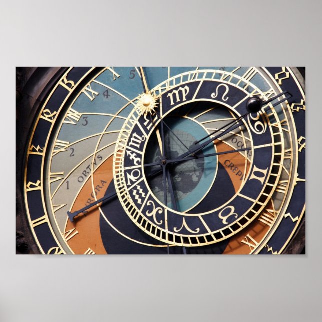 Póster poster de reloj astronómico de Praga (Frente)