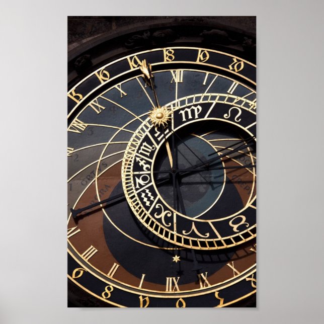 Póster poster de reloj astronómico de Praga (Frente)