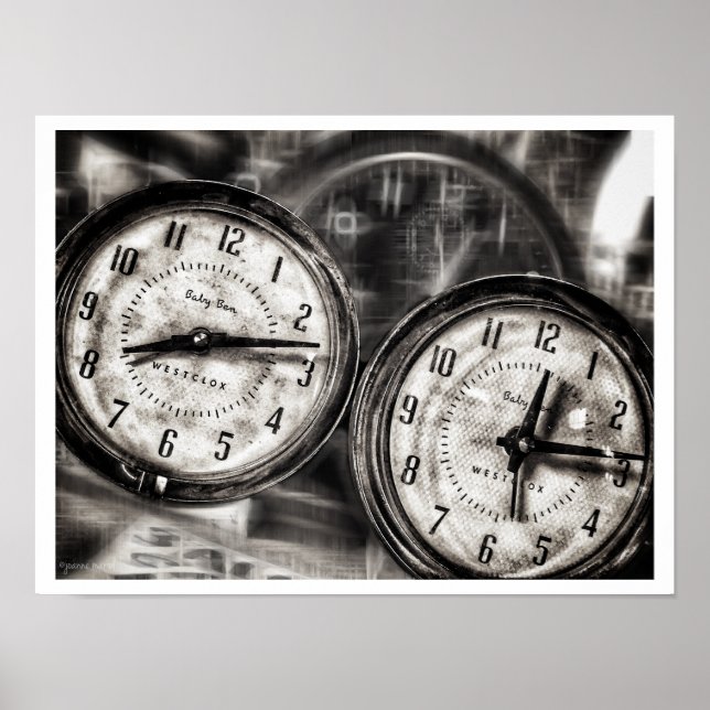 Póster Poster de Reloj de Alarma Vintage (Frente)