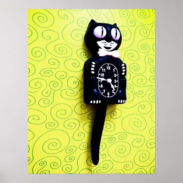 Póster Poster de reloj de gato del kit antiguo (Frente)