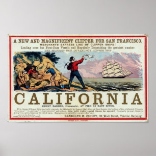 Póster Poster de Repro Histórico de Barco Clipper de Cali