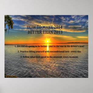 Póster Poster de resolución de Año Nuevo motivacional 201