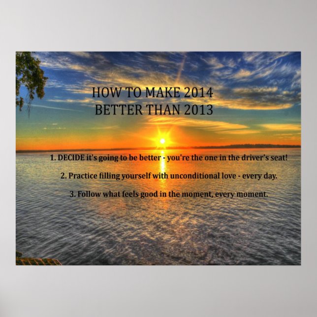 Póster Poster de resolución de Año Nuevo motivacional 201 (Frente)