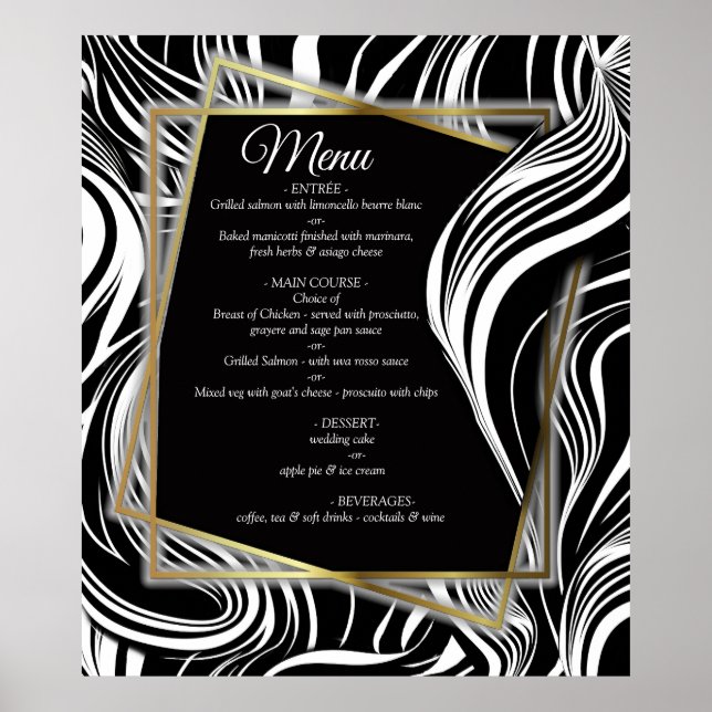 Póster Poster de resumen creativo en blanco y negro sin f (Frente)