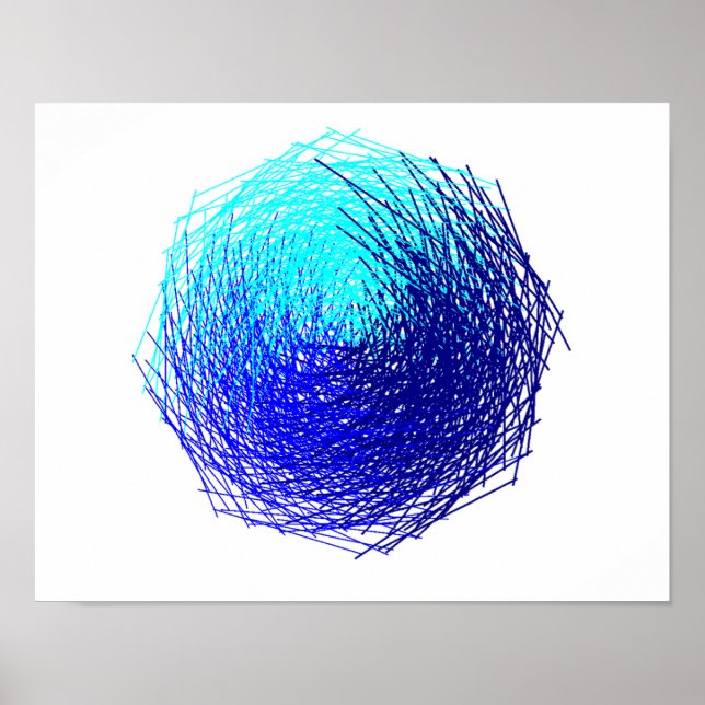 Póster Poster de resumen de azul matemático (Matte) (Frente)