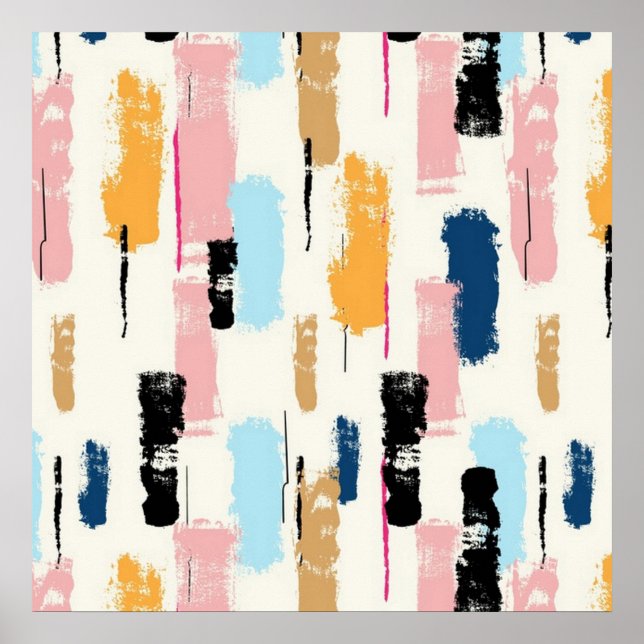 Póster Poster de resumen de brote de pincel (Frente)