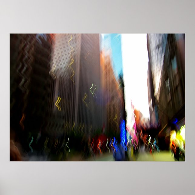 Póster Poster de resumen de desenfoque vertical de NYC (Frente)