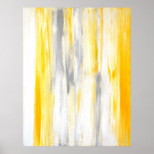 Póster poster de resumen gris y amarillo "Think Straight"