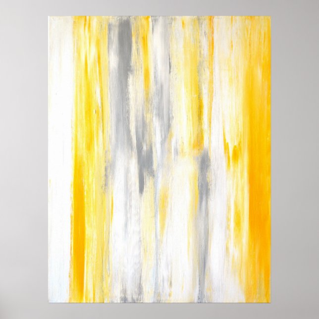 Póster poster de resumen gris y amarillo "Think Straight" (Frente)