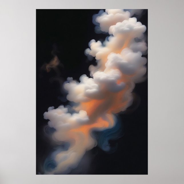 Póster Poster de resumen moderno de humo místico luminoso (Frente)