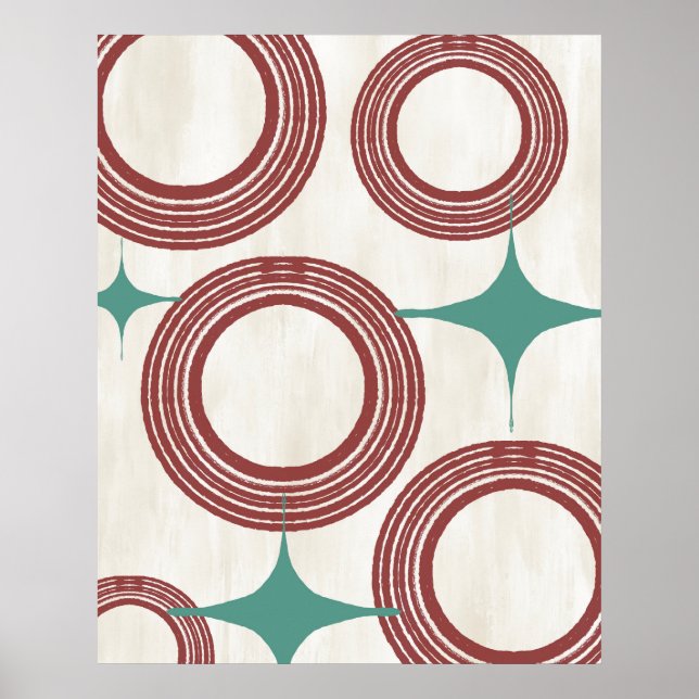 Póster Poster de resumen moderno de mediados del siglo -  (Frente)