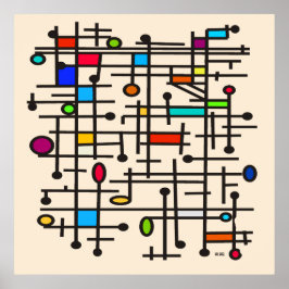 Póster Poster De Resumen Moderno De Mediados Del Siglo #4