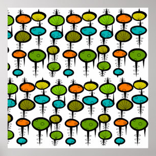 Póster Poster De Resumen Moderno De Mediados Del Siglo #4