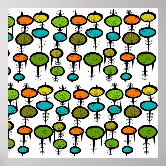 Póster Poster De Resumen Moderno De Mediados Del Siglo #4 (Frente)