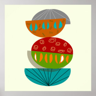 Póster Poster De Resumen Moderno De Mediados Del Siglo #5