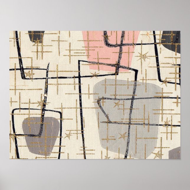 Póster Poster de resumen moderno de mediados del siglo XX (Frente)