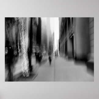 Póster Poster de resumen monocromo de NYC
