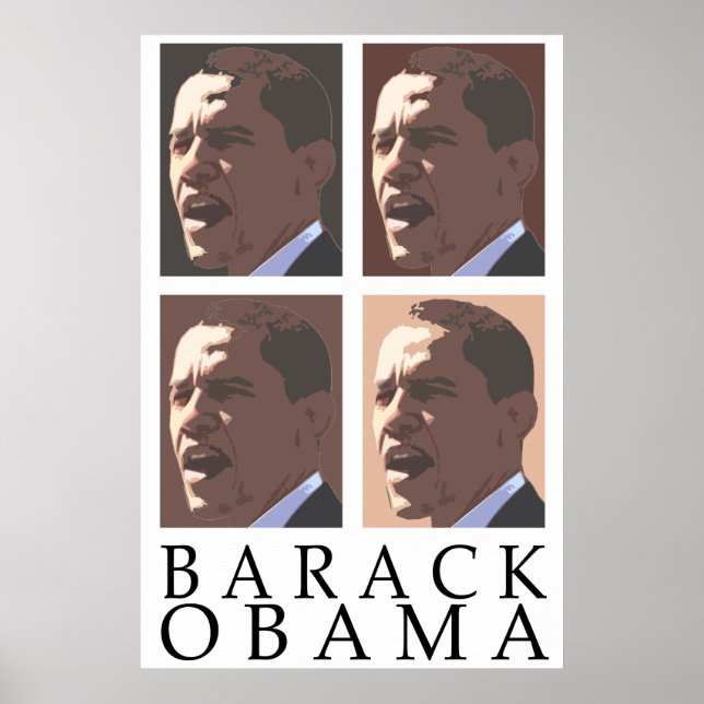 Póster Poster de retrato de Barack Obama (Frente)
