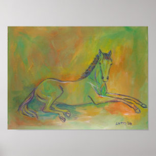 Póster Poster de retrato de caballo Pastel