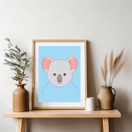 Póster Poster de retrato de oso de Koala azul lindo