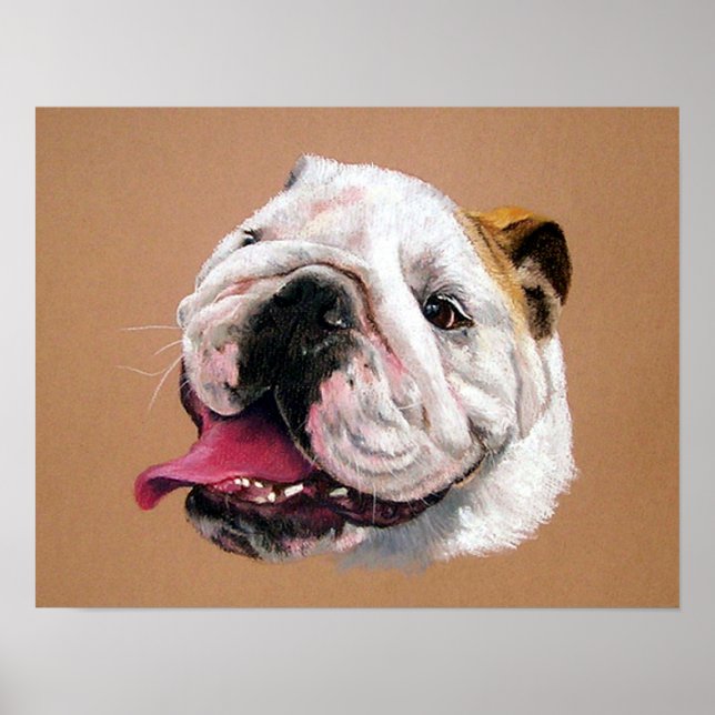 Póster Poster de retrato de perro de Bulldog inglés (Frente)