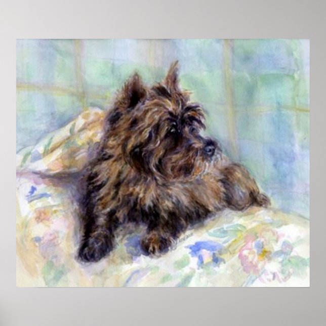 Póster Poster de retrato de perro de Cairn Terrier (Frente)