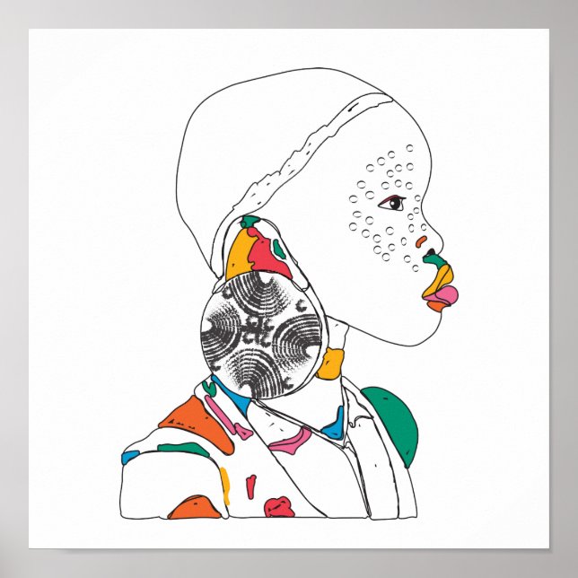 Póster Poster de retratos de Chicas africanos (Frente)