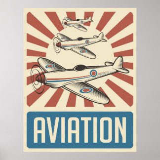 Póster Poster de Retro Aviation
