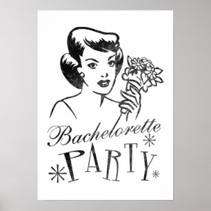 Póster Poster de Retro Bachelorette Party